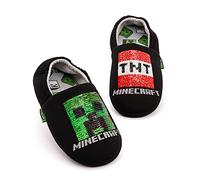 Minecraft Slippers Biños Niños Blue Creeper Vs Zombie Tnt House Zapatos