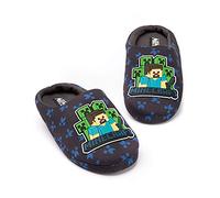 Minecraft Slippers Biños Niños Blue Creeper Vs Zombie Tnt House Zapatos