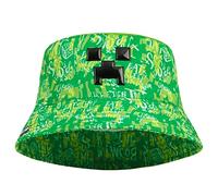 Minecraft Sombreros de Copa Playa y Verano para Niños - Regalos para Jugadores (Verde Non-Reversible)