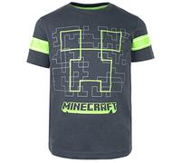 Minecraft Sprites - Camiseta para niño, color verde, azul marino, 9-10 Años