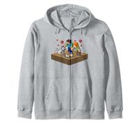 Minecraft Steve and Alex Take Care of Their Beloved Pets Sudadera con Capucha