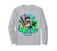 Minecraft Steve & Creeper Face Dig It Graffiti Lettering Art Manga Larga