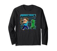 Minecraft Steve & Creeper Run Run Run Manga Larga