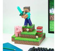 Minecraft Steve Diorama Figural Lámpara De Escritorio Paladone PP9463MCF
