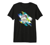 Minecraft Steve Flying with Happy Ghast Wearing Glasses Camiseta Premium