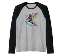 Minecraft Steve In Paint Brush Strokes Background Art Style Camiseta Manga Raglan