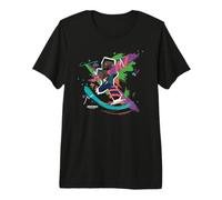 Minecraft Steve In Paint Brush Strokes Background Art Style Camiseta Premium