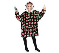 Minecraft Sudadera Manta con Capucha, Batamanta Niños - Sudadera Niños (Negro AOP)