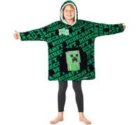 Minecraft Sudadera Manta Niño y Adolescente, Creeper Sudadera con Capucha con Bolsillo Canguro, Regalos para Gamers (Verde/Negro)