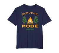 Minecraft Survival Mode Campfire In The Woods Camiseta, Hombre Tallas Grandes, Azul Marino, 3X Alto