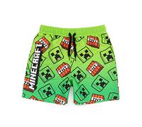 Minecraft Swim Shorts para Niños | Opciones De Vid Azul-Verde O Verde | Kids Teen Creeper Steve Alex TNT Personajes Explosivos Gamer Swim Pantalones Trunks
