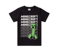 Minecraft T Shirt Boys Creeper Manga Corta Black Game Top 9-10 años