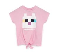 Minecraft T Shirt Girls Kitty Front Tie Pink Gamer tee Regalo para niños 5-6 años