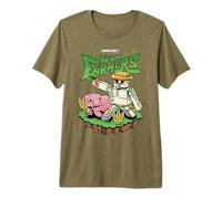 Minecraft Team Farmers Iron Golem & Pig Grow Wheat & Carrot Camiseta Premium