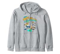 Minecraft Team Fighters Cat and Wolf Companion Mobs Running Sudadera con Capucha