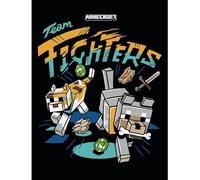 Minecraft Team Fighters - Lienzo de 30 x 40 pulgadas, arte dinámico para pared con luchadores de Minecraft en acción, listo para colgar, ideal para jugadores que buscan decorar su sala de juegos o