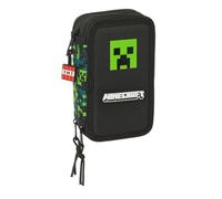 MINECRAFT TNT - Estuche Escolar con 37 Útiles Incluidos, Estuche Infantil, Estuche Niño, Ideal para Niños de 5 a 14 Años, Cómodo y Versátil, Calidad y Resistencia, 12.5x5.5x19.5 cm