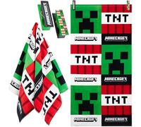 Minecraft Toalla Baño Algodon y 2 Pinzas Ropa Creeper TNT Toalla Playa Piscina Toallas Infantil Adolescente Secado Rápido y Suave 140x70cm