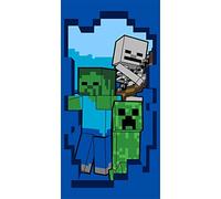 Minecraft - Toalla de playa (70 x 140 cm, 100% algodón), diseño de zombi y esqueleto
