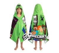 Minecraft Toalla Piscina, Toalla Capucha Niño con Motivo De Creeper, Toallas De Baño, Piscina Y Playa, Talla Única