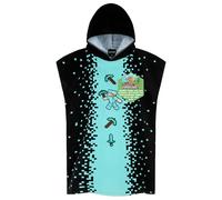 Minecraft Toallas de Baño y Piscina Creeper Toalla Playa Capucha para Niños Poncho Cambiador Infantil Adolescente Gamer Regalos (Negro/Azul, 6-9 Años)
