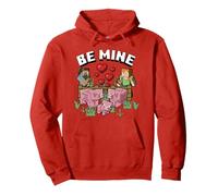 Minecraft Valentine's Day Steve & Alex Feeding Piggy Family Sudadera con Capucha