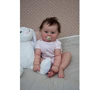 MineeQu 20 Pulgada Cabello enraizado Sonrisa Realista Reborn Baby Doll Fabricada en Vinilo de Silicona de Cuerpo Completo Anatómicamente Correcto Recién Nacido Niña Muñecas Juguete de baño para niñas