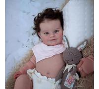 MineeQu 20 Pulgadas Cabello enraizado Dulce Sonriente Vida Real Muñecas bebé Reborn Crafted en Vinilo Cuerpo Entero Anatómicamente Correcto, Lifelike Muñeca niña recién Nacida parecen Realista
