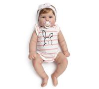 MineeQu Cabello enraizado Realista Muñecas bebé Reborn 43CM Vinilo Cuerpo Entero Anatómicamente Correcto Doll bebé recién Nacido Sonriente Coleccionable Muñeco niñas Arte Seguro para niños de 3+ años