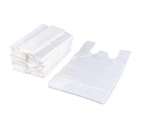 Minekkyes 400 bolsas de compras para camisetas con asas, bolsas de plástico para llevar, transparentes