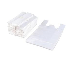 Minekkyes 400 bolsas de compras para camisetas con asas, bolsas de plástico para llevar, transparentes