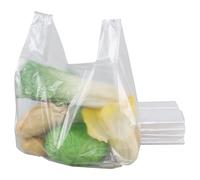 Minekkyes 400 bolsas de plástico para camisetas con asas, bolsas transparentes para llevar comestibles