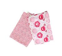 Minene 10011 - Pack de 2 muselinas para niñas, extra largas con aplique y corazoncito de algodón, color rojo