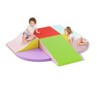 MINENICE Bloques de espuma para niños, grandes bloques de espuma, bloques de escalada en interiores, estructuras de escalada para niños (color caramelo-6 piezas)