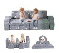 MINENICE Sofá infantil modular, varias combinaciones de bloques blandos, sofá suave para niños, muebles de dormitorio, sofá cama de espuma, bloques de construcción para habitación infantil (luz