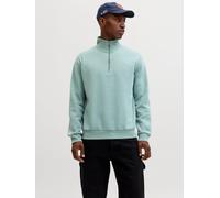 Mineral blue Hombres Cotton/Recycled/Polyester Sudadera Con Media Cremallera Liso L EU