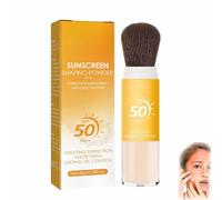 Mineral Sunscreen Setting Powder,Powder Brush On Sunscreen for Face,SPF 50 Brush Sunscreen Powder,Matte Powder,Long Lasting Lightweight Breathable, Oil Control Natural Matte Finish (1Pc, 1)