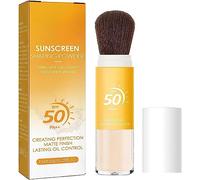 Mineral Sunscreen Setting Powder,Translucent Mineral Brush Powder,SPF 50 Oil Control Sunscreen Setting Powder,Lasting Lightweight Breathable (1pcs)