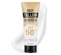 Mineral Sunscreen with Non-toxic Zinc Oxide SPF 50, Organic Natural Beef Tallow Sunblock with Honey Beeswax, Formula Non Greasy for Face, Body and Skin, Face Sun Cream for Women Men