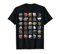 Minerales Gemas y Cristales para geólogos Camiseta, Hombre, Negro, M