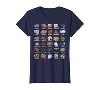 Minerales Gemas y Cristales para geólogos Camiseta, Mujer, Azul Marino, XL