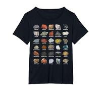 Minerales Gemas y Cristales para geólogos Camiseta, Mujer Tallas Grandes, Negro, 4XL Grande
