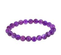 Minerales y cristales te ofrece esta pulsera de amatista, piedra natural, disponible en perlas de 6, 8 o 10 mm. Todas nuestras pulseras están garantizadas piedra auténtica y de calidad AA o AAA