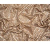 Minerva Core Range Sand & Silver Sequin ITY - Tela de punto elástico sedoso para confección, 127 cm / 50in de ancho, por metro