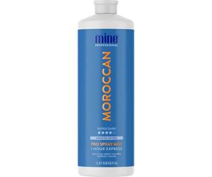 MINETAN BODY.SKIN Spray Tan Solution - Aerosol marroquí Pro Spray Mist - con aceite de argán para hidratar la piel, fórmula profesional enriquecida de salón, bronceado expreso de 1 hora, bronceado falso de 1 litro, lo mejor para pieles secas y deshidratadas