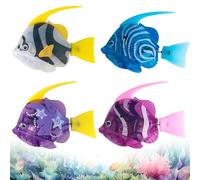 Mineup 4 Piezas Robo Fish, Peces de Juguete Electrónica, Robofish con luz Sensora, Pez Nadador robótico, Robofish Acuario para Mascotas