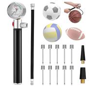 Mineup Bomba para Balones, Mini Bomba De Bolas con Manguera, con 10 Agujas, 2 Boquillas Y 1 Manguera para Fútbol Rugby Voleibol Baloncesto Balonmano Globo Flotador