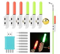 Mineup Campanas De Alarma De Pesca, 6pcs Luces De Pesca, Indicador De Picada LED, Pesca Alarma Campana, Led Punta De Caña De Pesca Nocturna Alarma, Accesorio De Pesca Nocturno