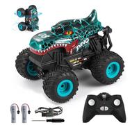 Mineup Coche Teledirigido, 2,4 GHz, 20 km/h Dinosaurios Monster Truck, Escala 1:20 Coches Teledirigidos con Luces y Sonidos, Giratorio 360 niños de 3, 4, 5, 6, 8 y 10 años