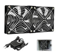 Mineup Doble 120mm 12V Ventilador para PC, Ventilador de PC, AC 220-240 V, Velocidad de Viento Ajustable con control de velocidad, Ventilador de caja para ordenador, portátil, TV Box y más (2700 RPM)